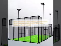 China Wholesaler Classic Paddle Court Panoramic Tennis Padel Court With Mondo Grass 12mm Installation Team Available