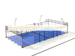 Premium Glass Ribbed Panel Tennis Court Wind Pressure Resistant For CompetitionGrade 