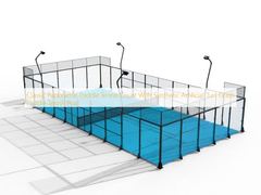 Classic Panoramic Paddle Tennis Court With Synthetic Artificial Turf Grass Paddle Tennis Post