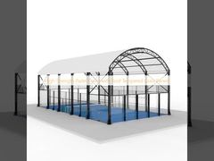 High-Strength Padel Court with Roof Tempered Glass Panels