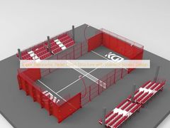 Padels Court with Spectator Seating and Lighting System for Sports Venues