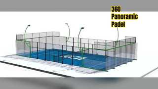 Outdoor 360° Panoramic Padel Court with Heavy-Duty Steel Construction
